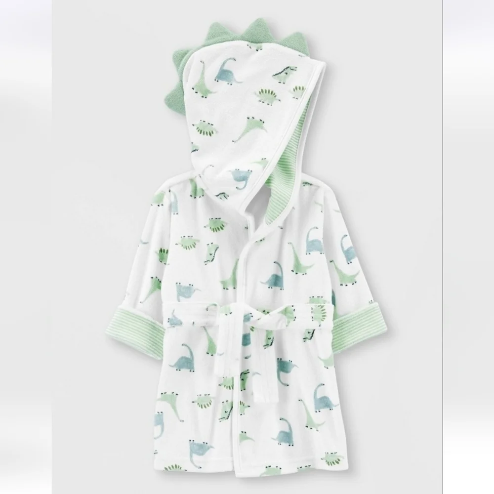 Carter's Green Dino Bath Robe 0 9 Months